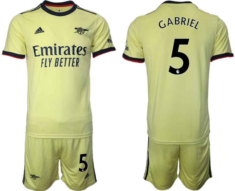 Men 2021-2022 Club Arsenal away yellow #5 Soccer Jersey->arsenal jersey->Soccer Club Jersey